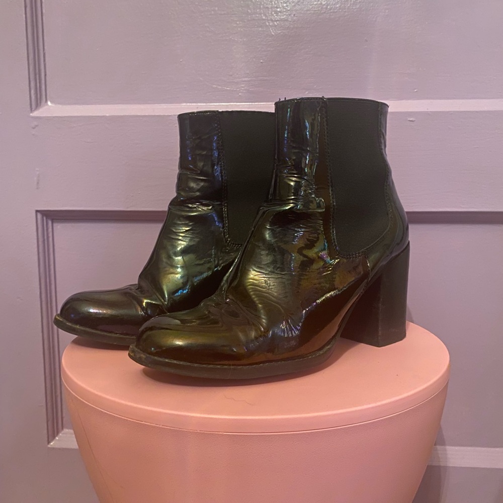 Patent Leather Ankle Boots